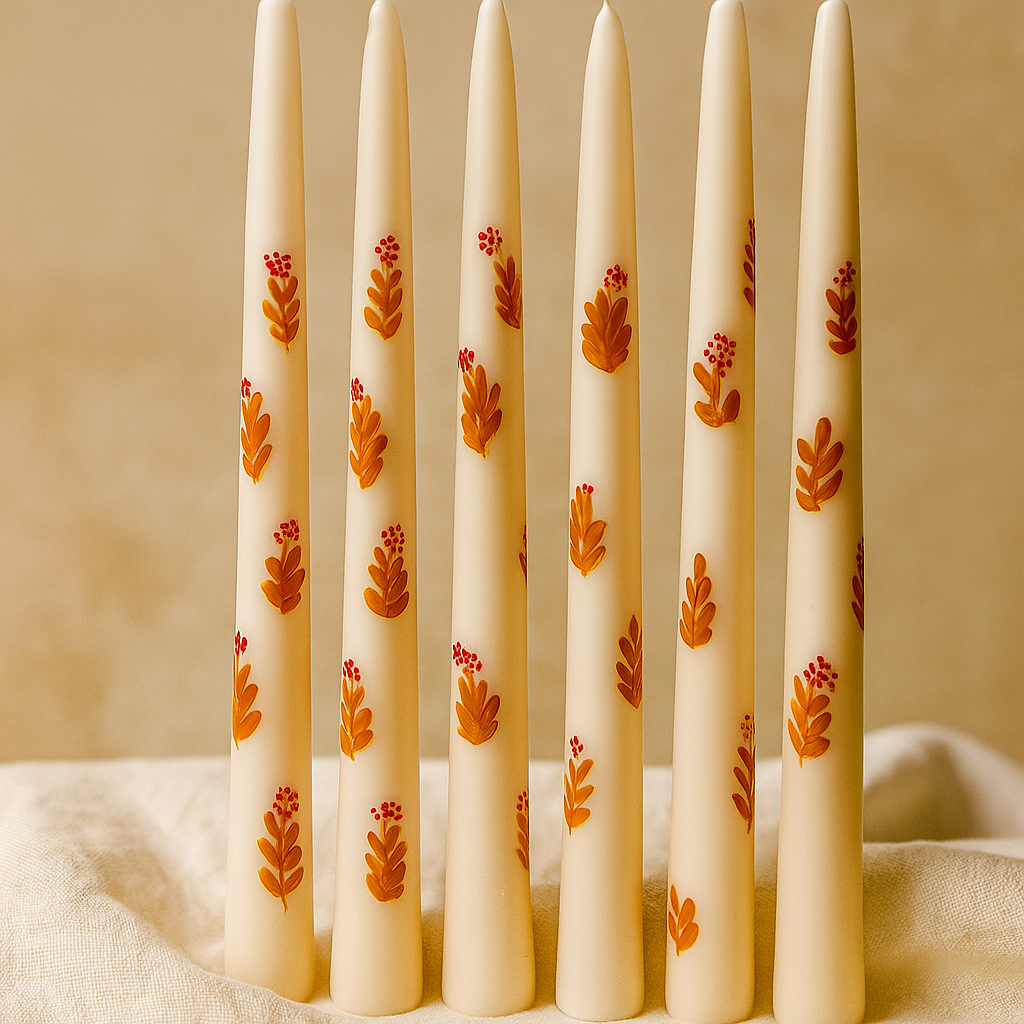 Hand-Painted Scented Candles – Festive & Wedding Decor (Pack of 3)
