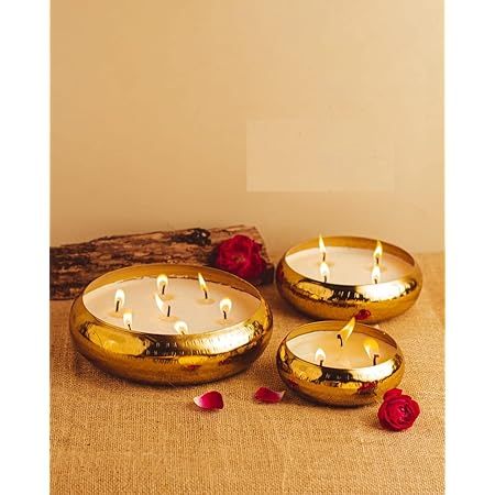 Round Scented Urli Candle – Premium Festive Candle by Vyory (set of 2)
