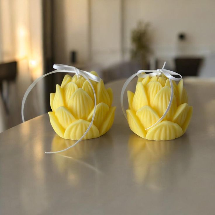 Blossom Lotus Flower Candle – Set of 2 Scented Floral Candles by Vyory