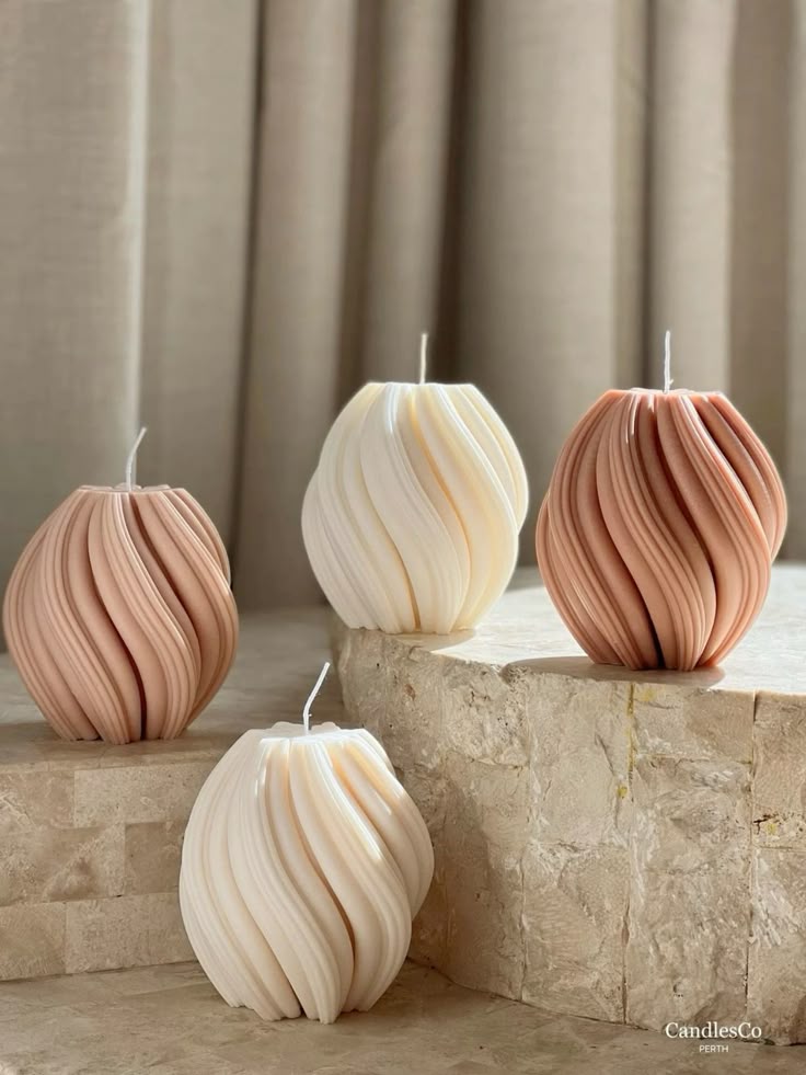 Swirl Scented Candle Pack of 2 – Rose Fragrance, Soy & Bee Wax