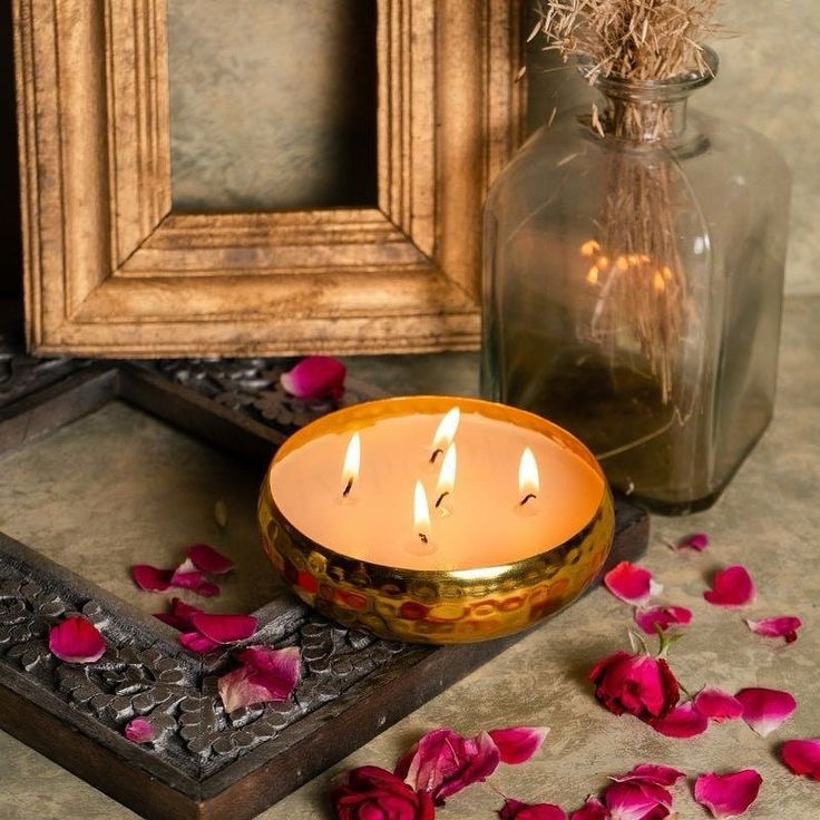 Round Scented Urli Candle – Premium Festive Candle by Vyory (set of 2)