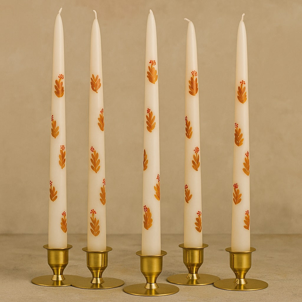 Hand-Painted Scented Candles – Festive & Wedding Decor (Pack of 3)