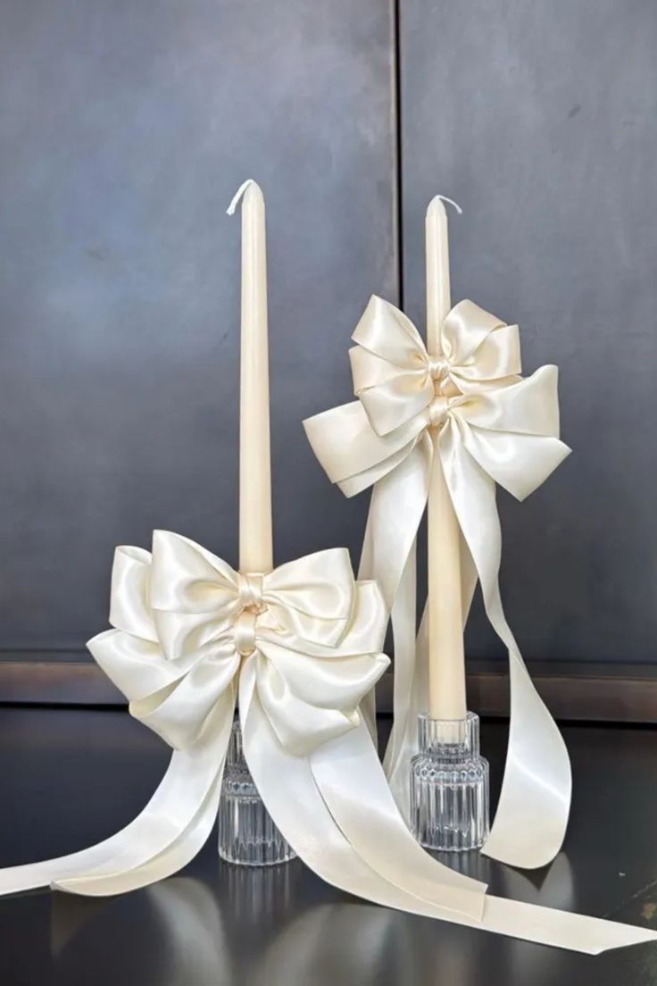 Elegant White Scented Taper Candles  - Perfect for Weddings and Decor (Set of 3)