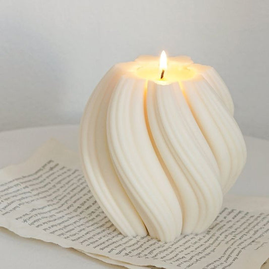 Swirl Scented Candle Pack of 2 – Rose Fragrance, Soy & Bee Wax