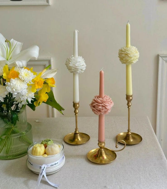 Flamingo Flower Tapered Candle – Elegant Wedding & Home Décor
